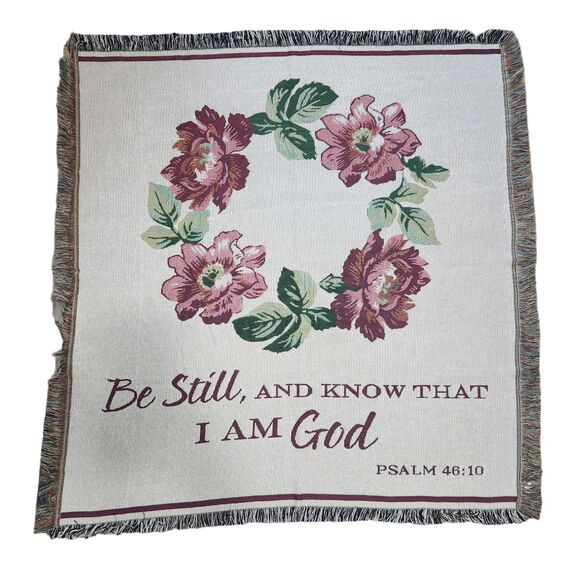 Be Still and Know Psalm 46:10 Woven Tapestry Decorative Throw Blanket Quilt - Picture 1 of 6